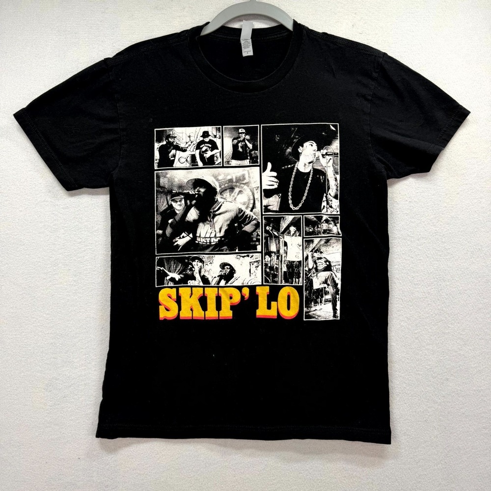 Skip 'Lo Graphic T Shirt Men Small Black Rap‎ Hip Hop Tee Next Level Apparel